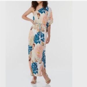 CATO floral dress one shoulder.